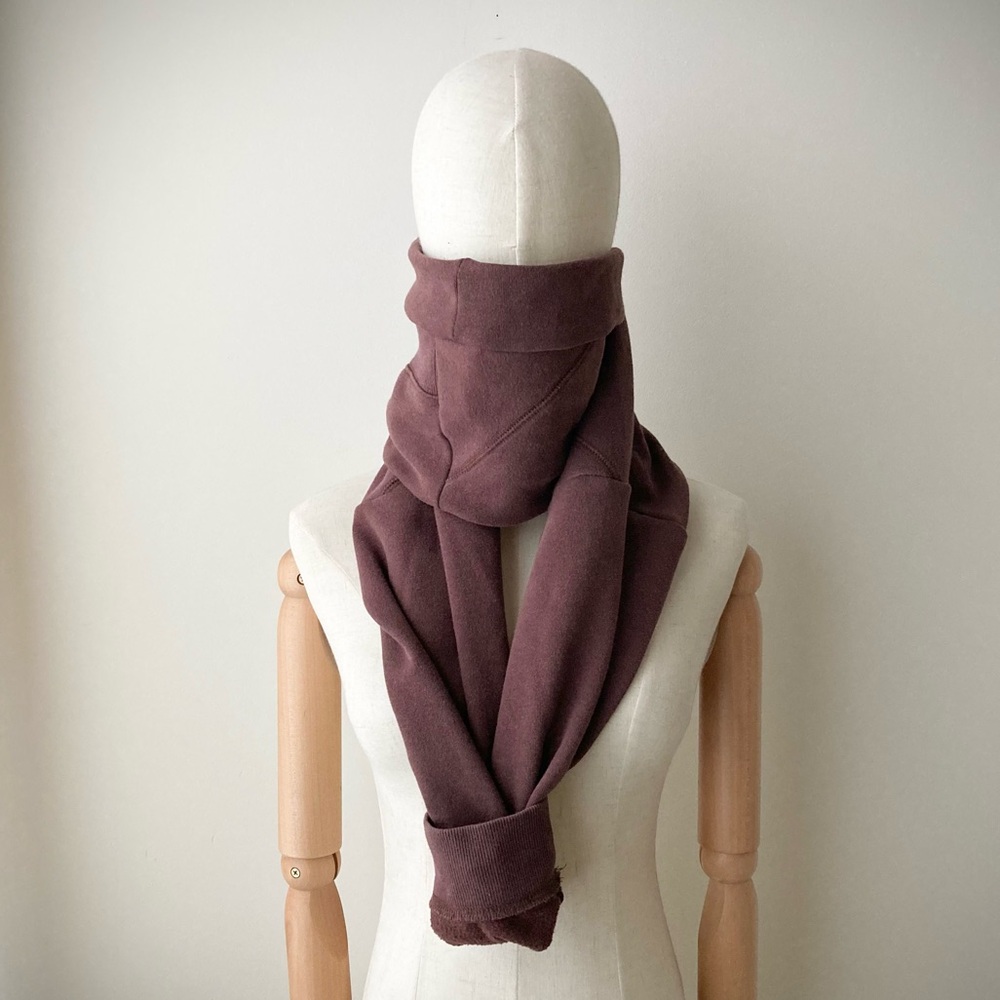 joodito cotton sweatshirt wrap preppy tie scarf weathered burgundy maroon red